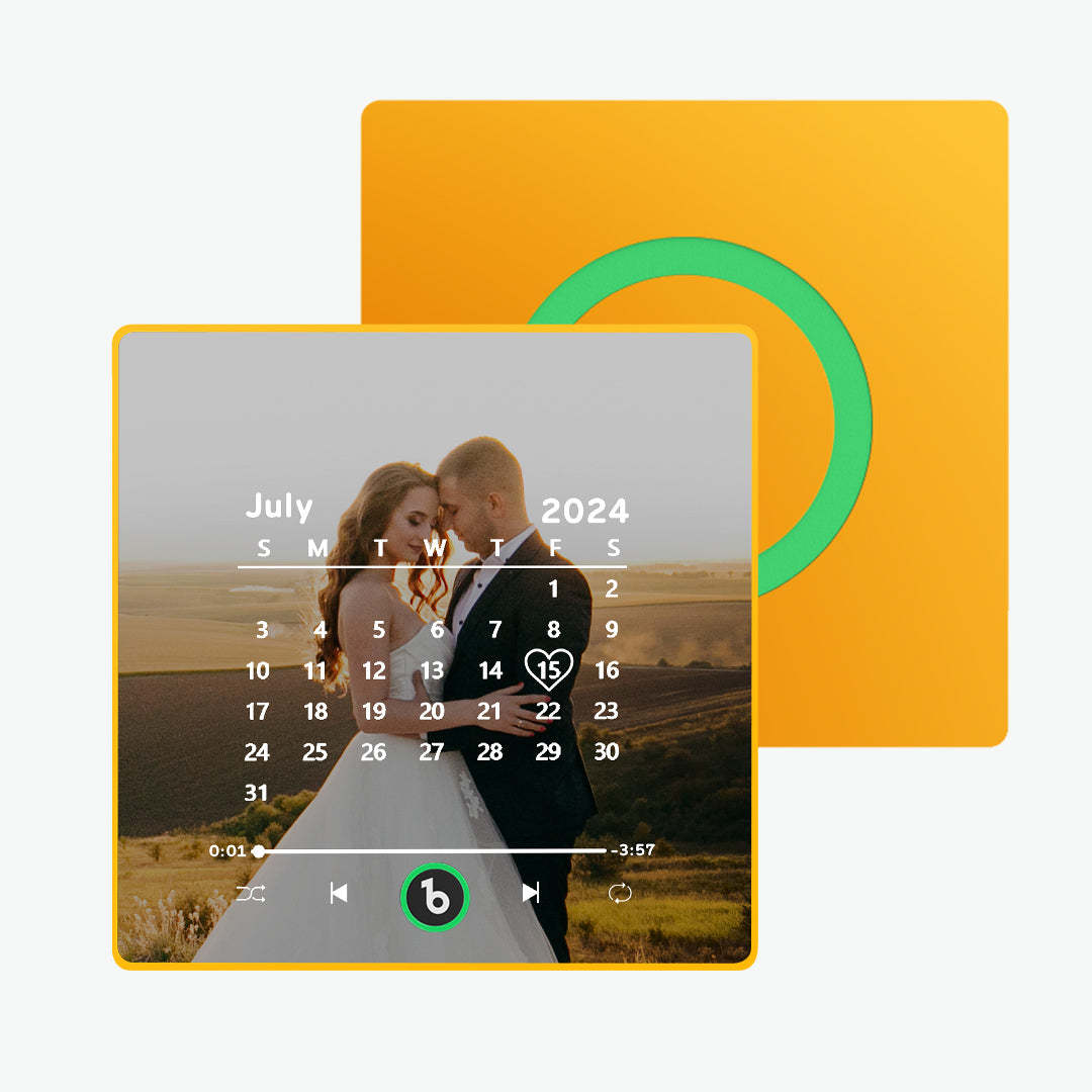 Custom Music Fridge Magnet with Colorful Frame Personalized Calendar Fridge Magnet with Photo Wedding Gift - mycustomtirecover