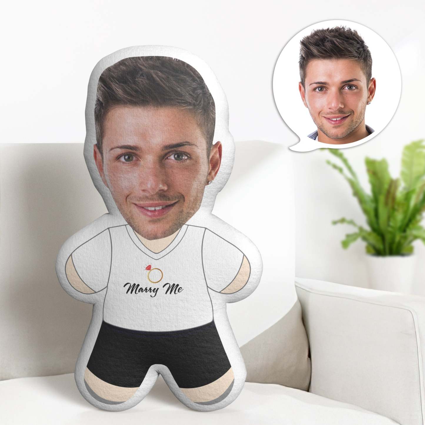 Custom Valentine's Day Minime Throw Pillow Marry Me Minime Throw Pillow Gifts - mysiliconefoodbag
