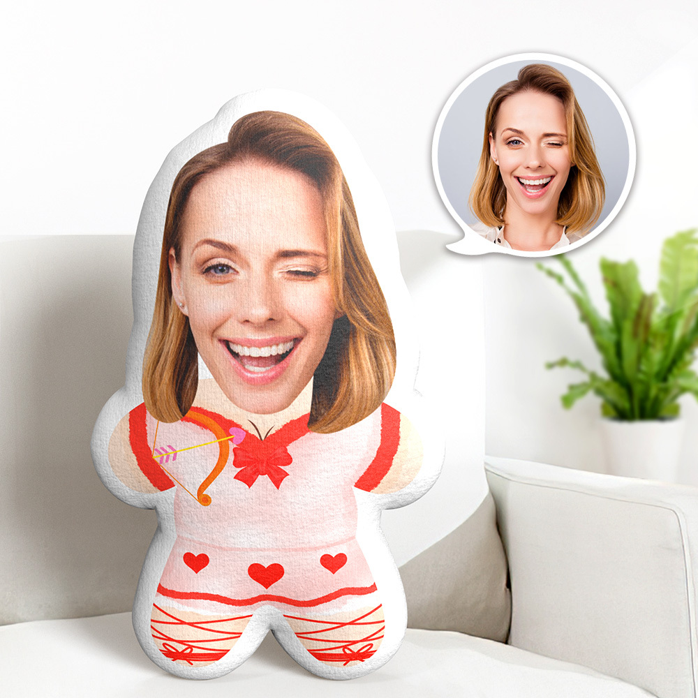 Custom Minime Throw Pillow Cupid Girl Face Pillow Personalized Photo Minime Pillow -  mycustomtirecover