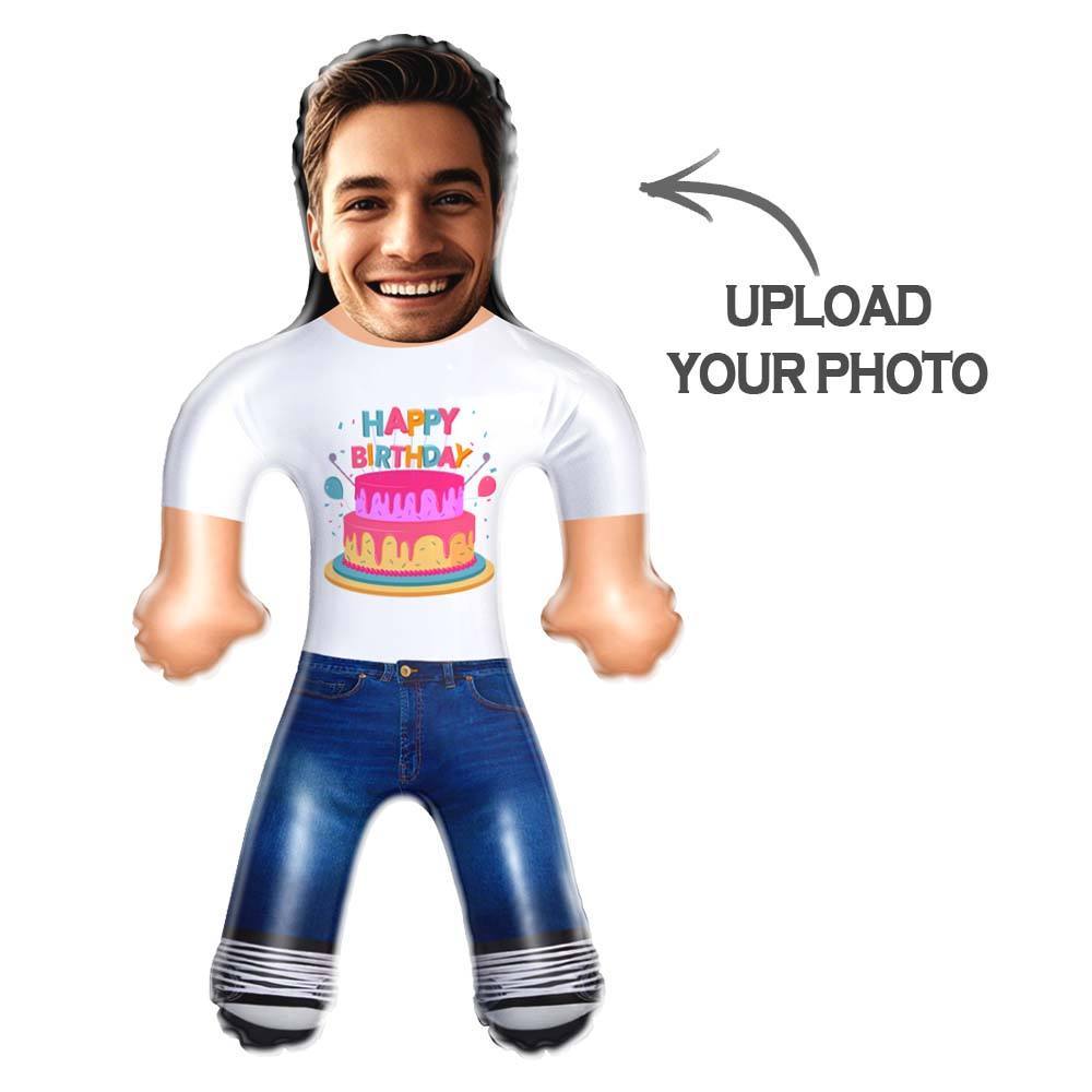 Happy Birthday Custom Air Minime Blow Up Dolls With Birthday Cake Funny Inflatable Birthday Gift For Him/Her - mycustomtirecover
