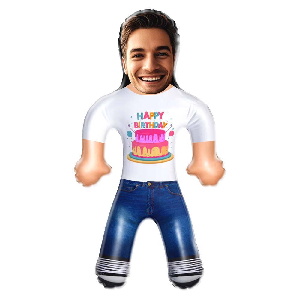 Happy Birthday Custom Air Minime Blow Up Dolls With Birthday Cake Funny Inflatable Birthday Gift For Him/Her - mycustomtirecover