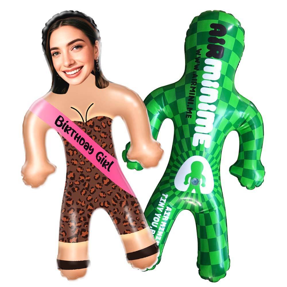 Birthday Girl Air Minime Doll Custom Face Blow Up Birthday Dolls For Her - mycustomtirecover