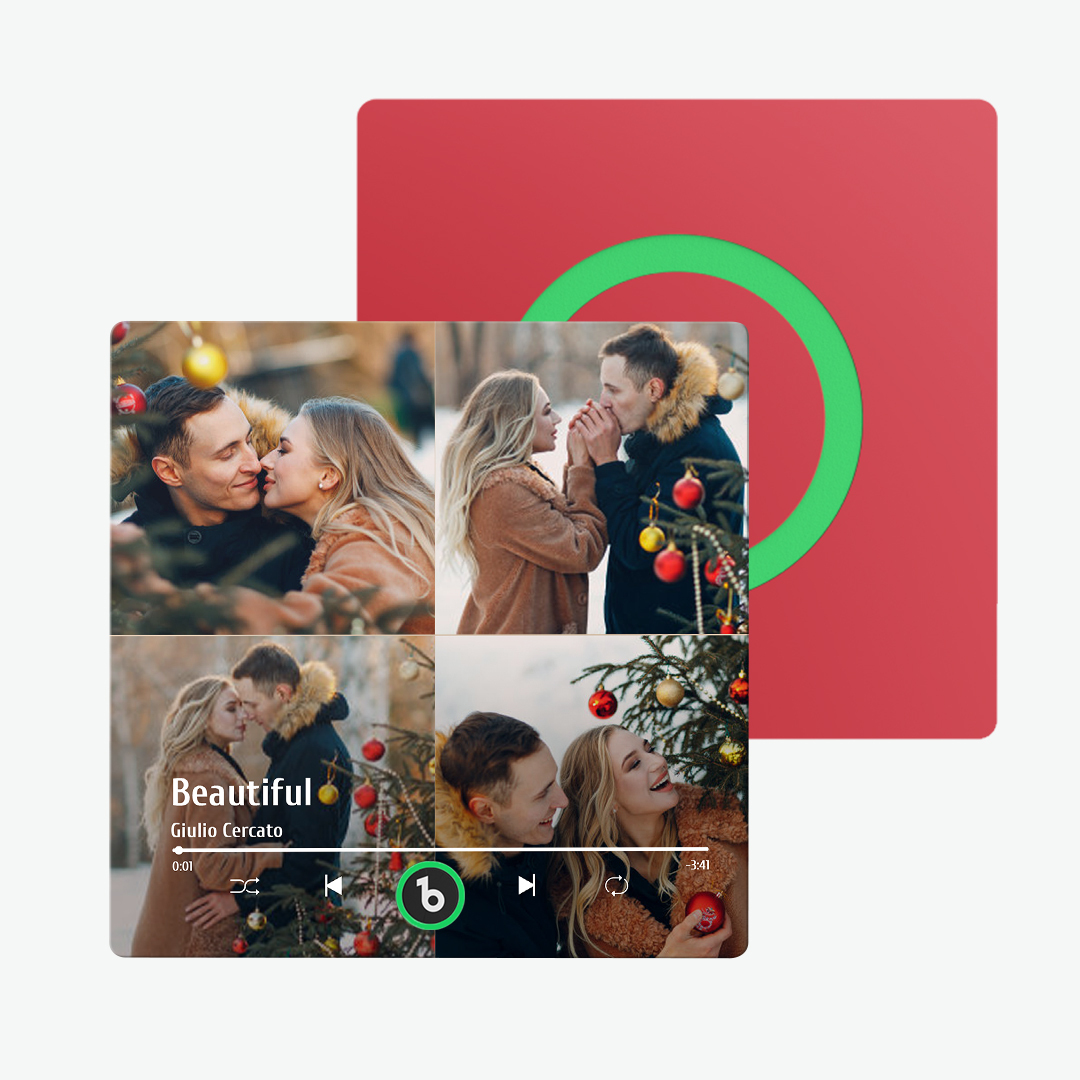 Custom Music Fridge Magnet Colorful Album Fridge Magnet Gifts for Couple 4 Photos - Get Photo Blanket