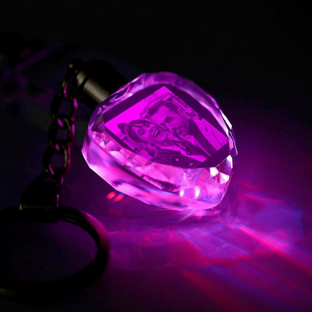 Custom Crystal Keychain Personalized Photo Keychains Gift for Him