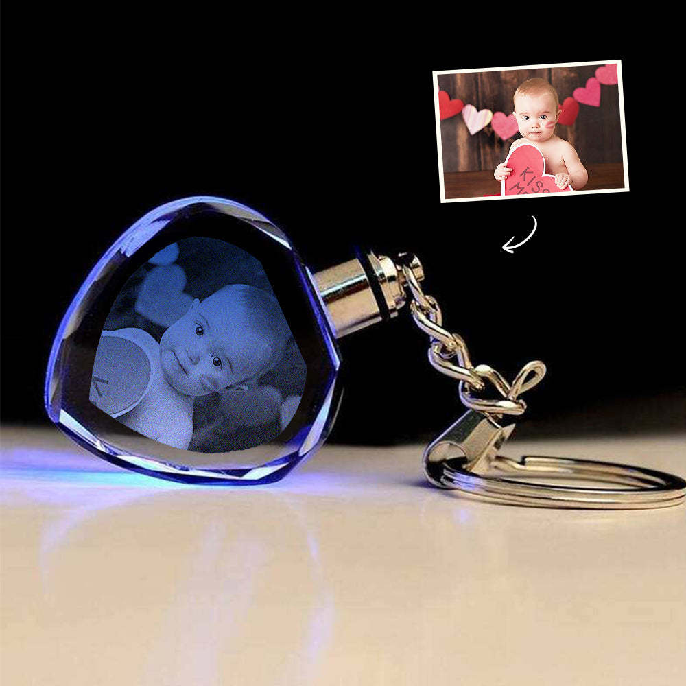 Custom Crystal Keychain Personalized Photo Keychains Christmas Gift for Him/Her