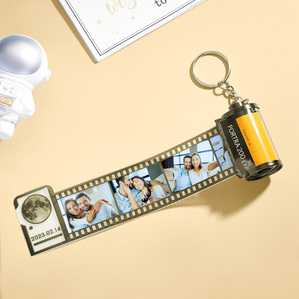 Custom Film Camera Roll Keychain the Moon on the Day You were Born Photo Gift - mycustomtirecover