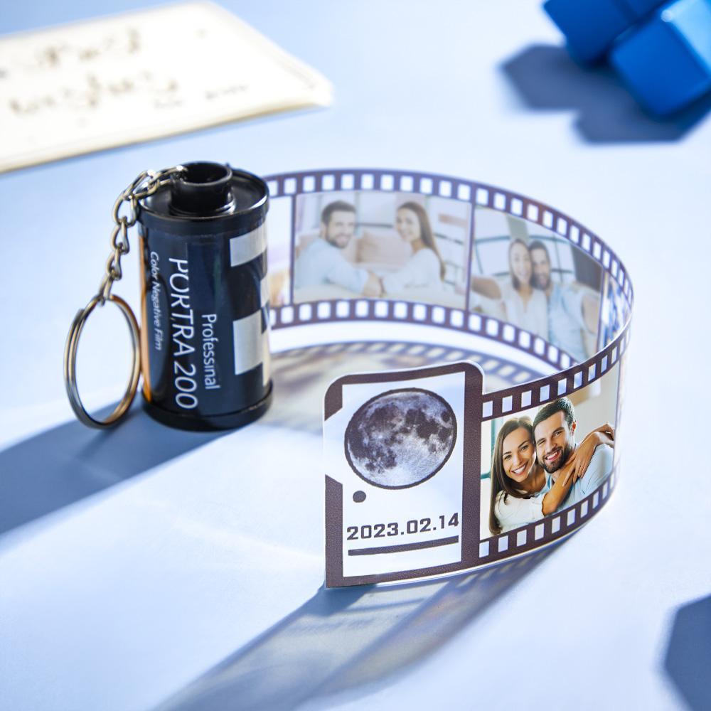 Custom Film Camera Roll Keychain the Moon on the Day You were Born Photo Gift - mycustomtirecover