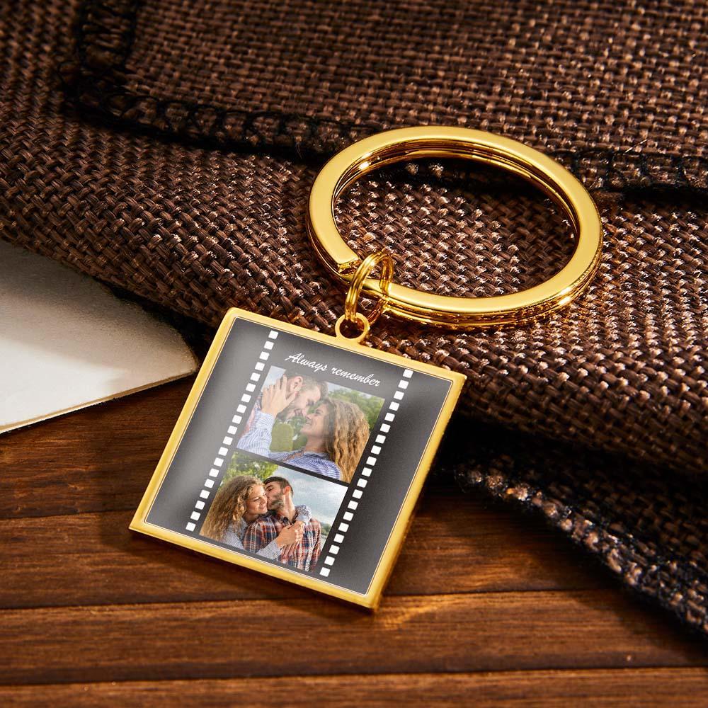 Custom Photo Epoxy Metal Keychain Retro Film Style Metal Keychain Memorial Gifts For Valentine - mycustomtirecover