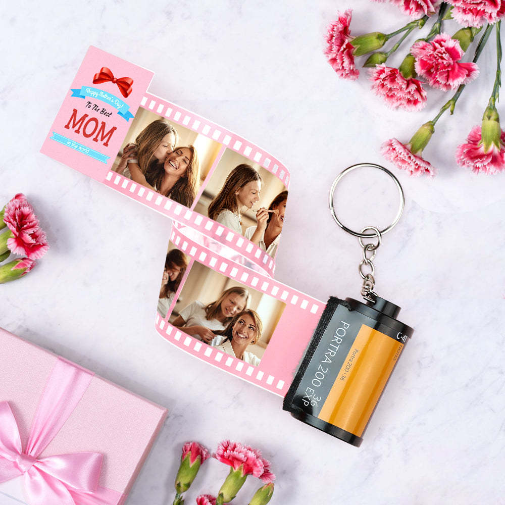 Custom Photo Film Roll Keychain Storyful The Best Mom Camera Keychain Mother's Day Gift - mycustomtirecover