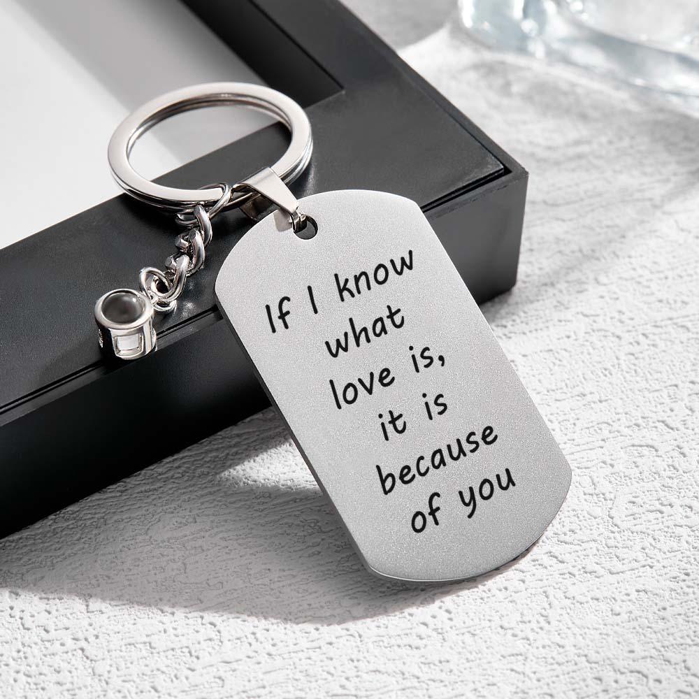 Custom Photo Projection Keychain Personalized Spotify Keychain with Photo Key Ring