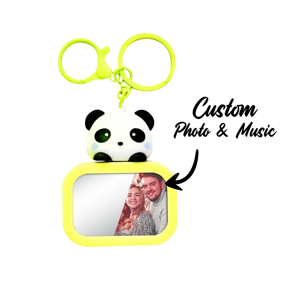 Custom Music & Photo Keychain with Light and Mirror The Perfect Personalized Christmas Gift for Couples