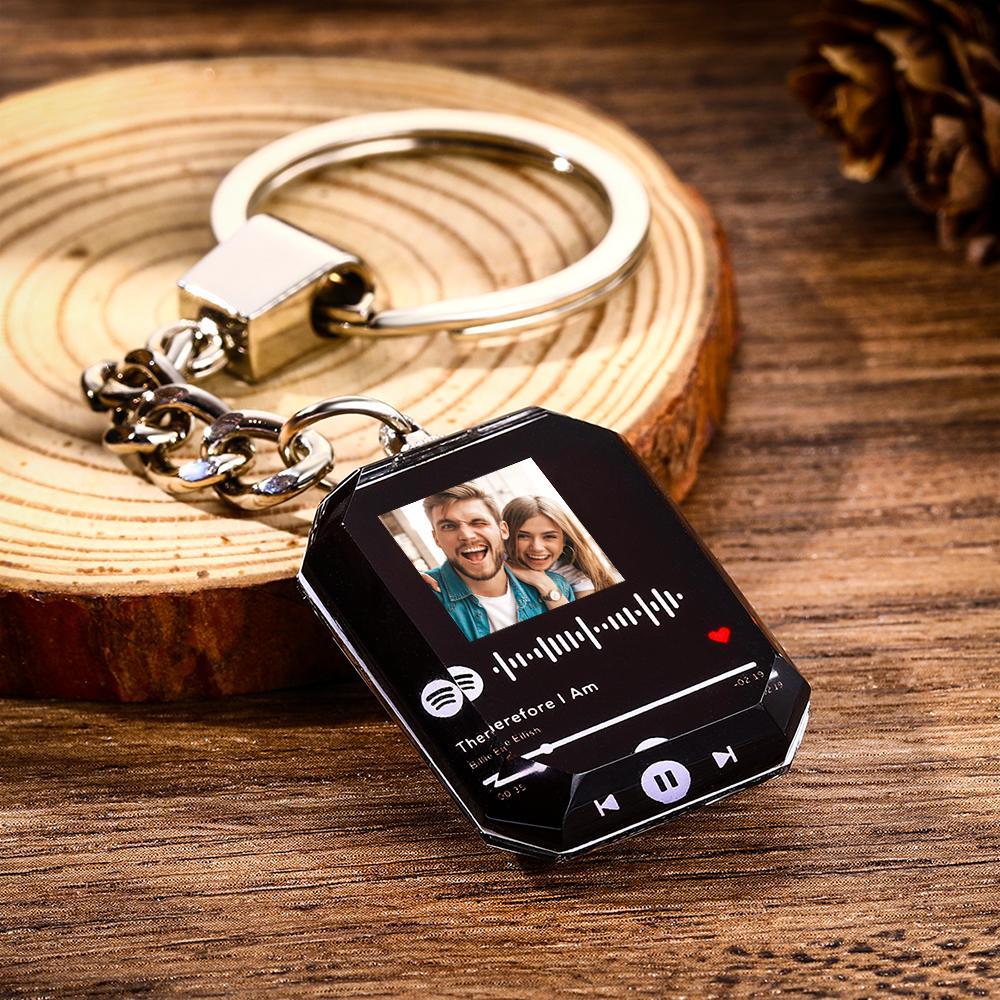 BUY 2 GET 20% OFF Personalized Spotify Keychain Custom Photo Engraved Spotify Music Plaque Gifts for Him