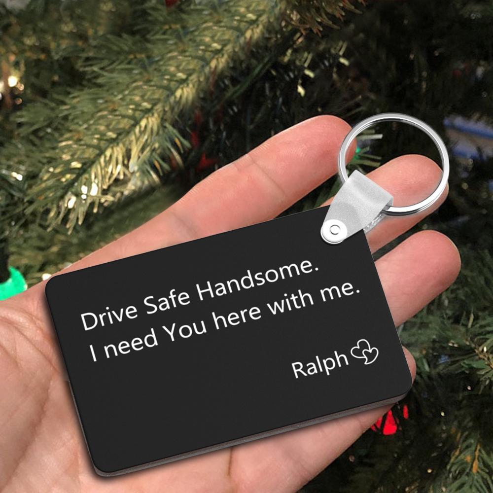 Custom Engraved Keychain Safe Driving Unique Couple Gifts - mycustomtirecover