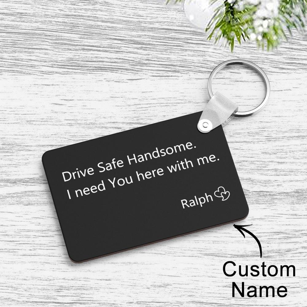Custom Engraved Keychain Safe Driving Unique Couple Gifts - mycustomtirecover