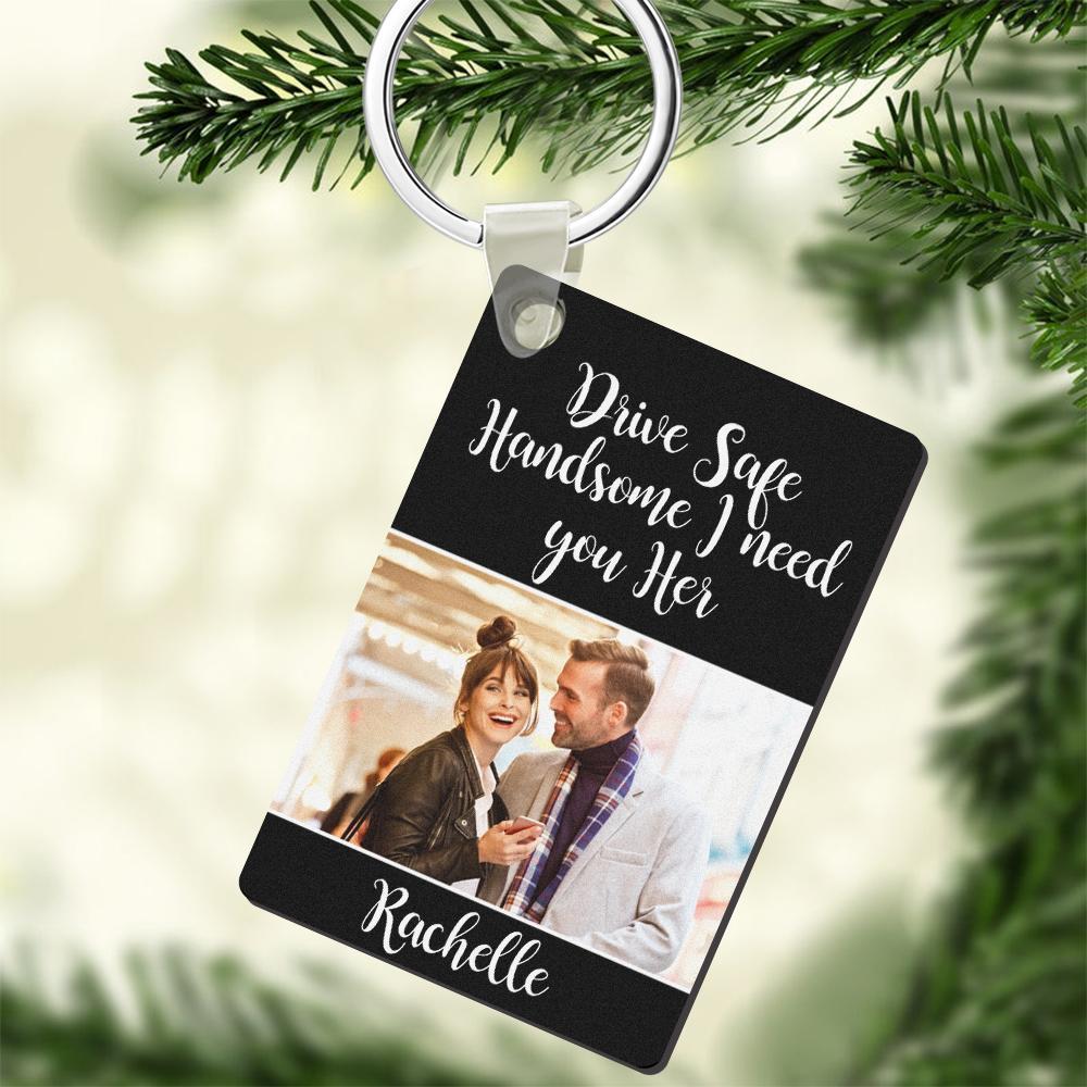 Custom Photo Engraved Keychain Drive Safe Couple Love Gifts - mycustomtirecover