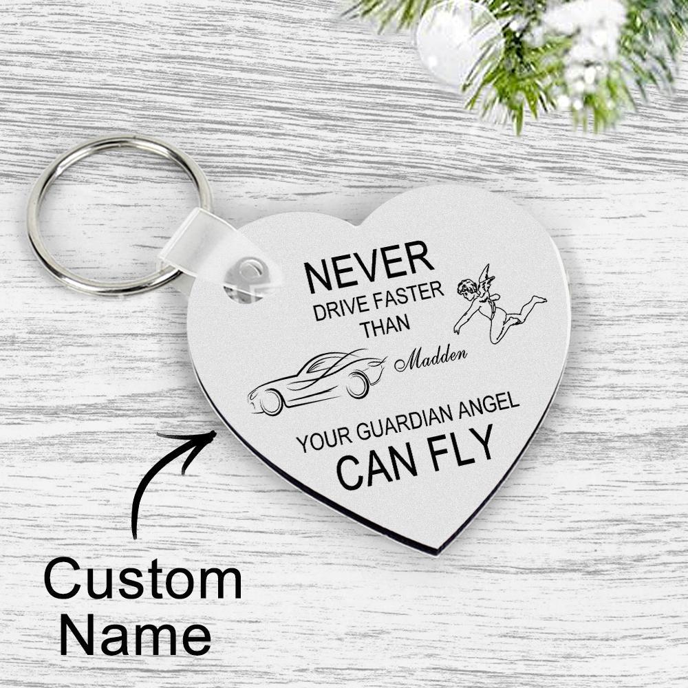 Custom Engraved Keychain Drive Safe Heart-shaped Metal Gifts - mycustomtirecover
