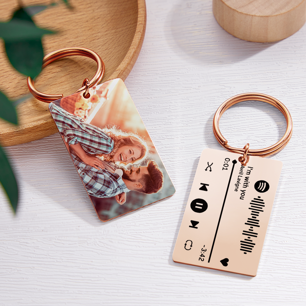 Custom Photo Keychain Colorful Keychain Custom Spotify Keychain Special Keychain - mycustomtirecover