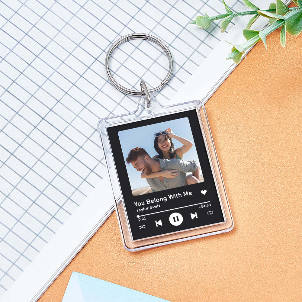 Custom Spotify Music Keychain Tap to Play NFC Tag Keychain Unique Gift for Lover - mycustomtirecover
