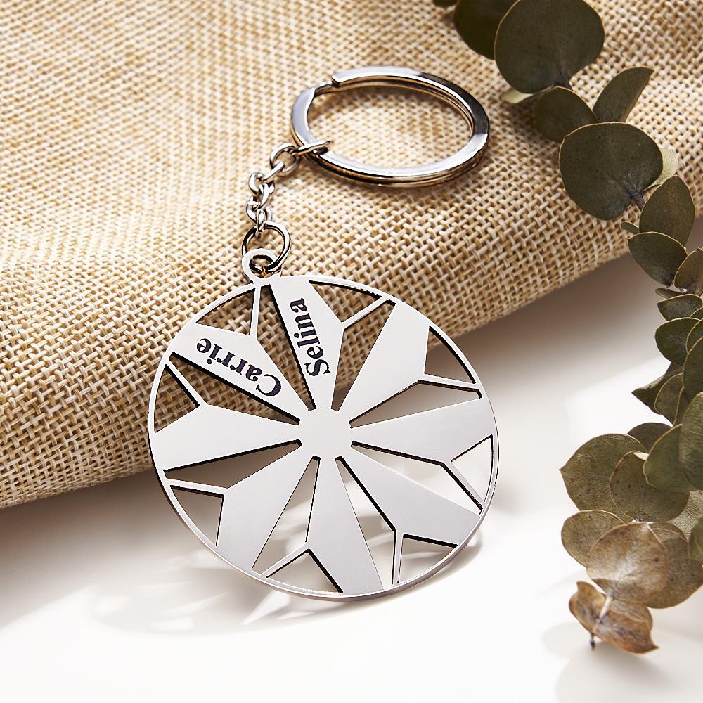 Personalized Family Name Keychains Engraved 1-8 Names Keychain Friendship Keychains Sorority Key Chain - mycustomtirecover