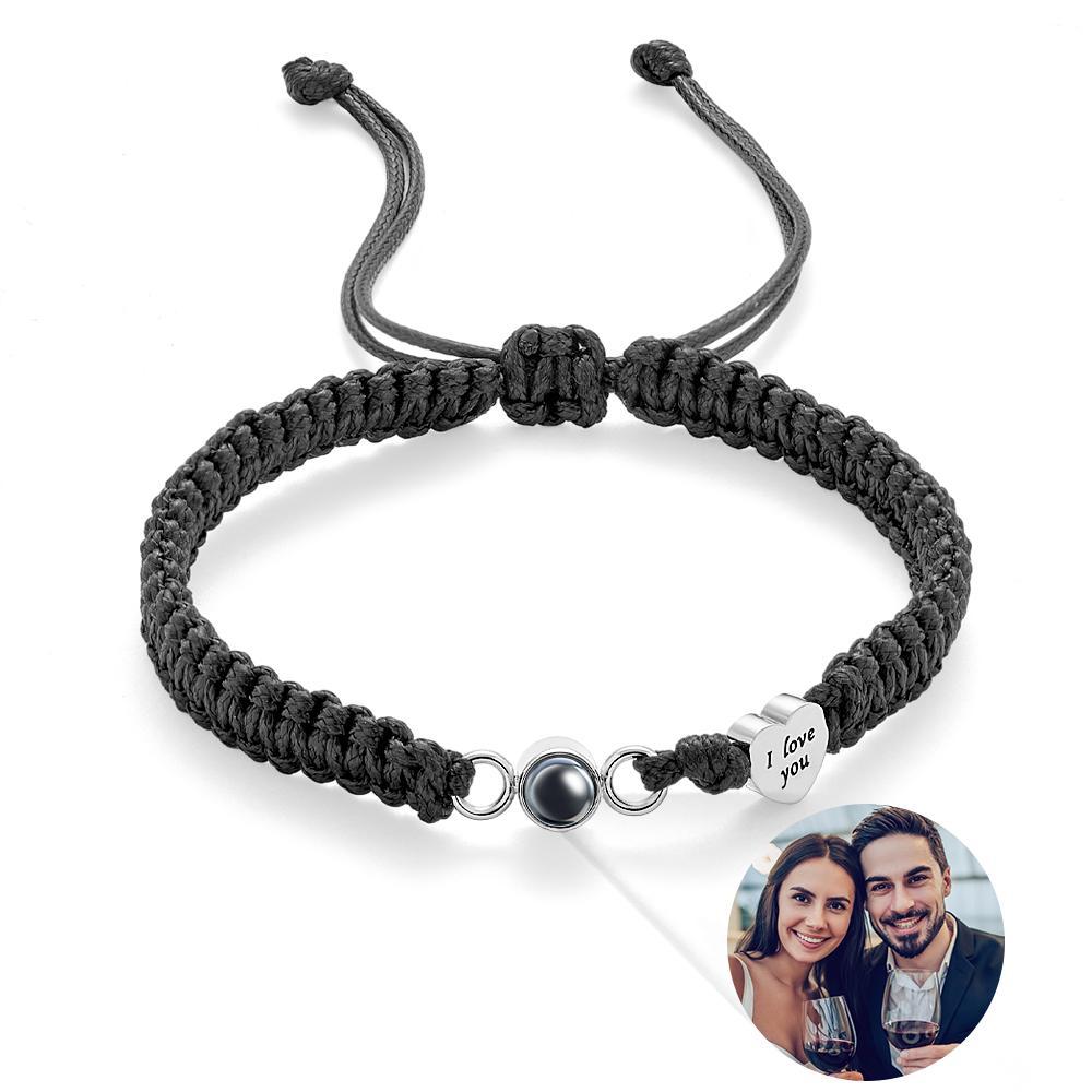 Custom Photo Projection Bracelet Heart Couple Gift - mycustomtirecover