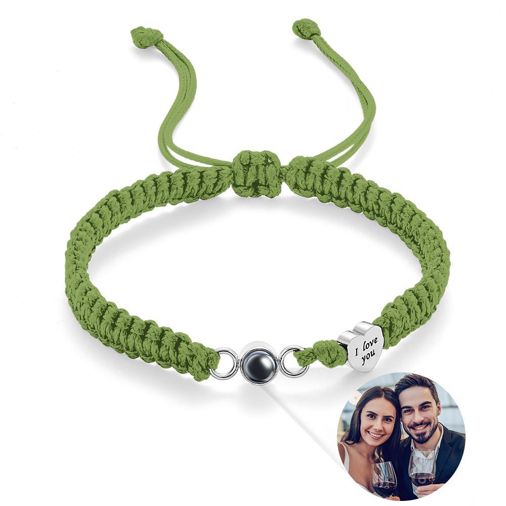 Custom Photo Projection Bracelet Heart Couple Gift - mycustomtirecover