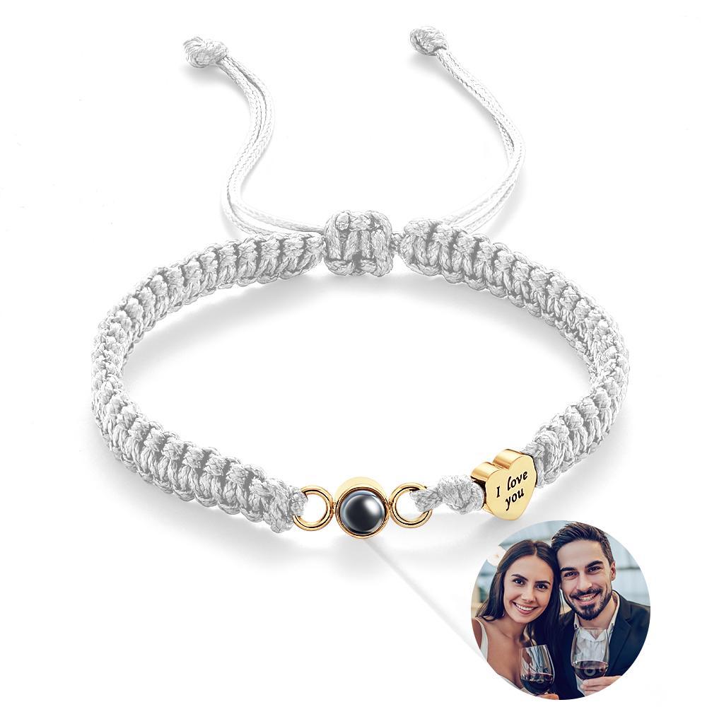Custom Photo Projection Bracelet Heart Couple Gift - mycustomtirecover