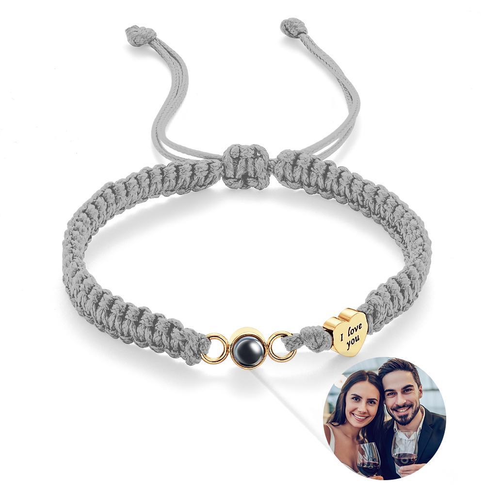 Custom Photo Projection Bracelet Heart Couple Gift - mycustomtirecover