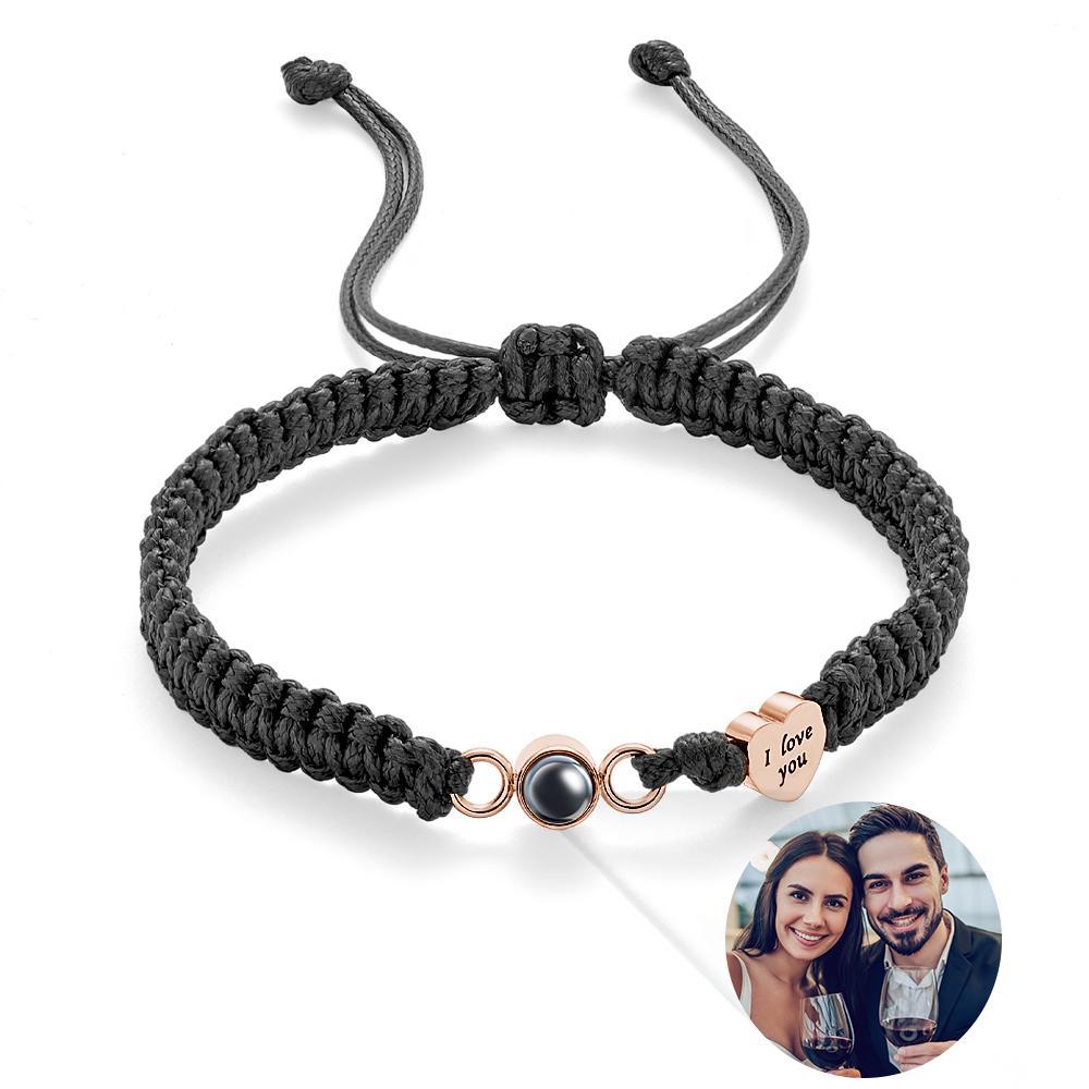 Custom Photo Projection Bracelet Heart Couple Gift - mycustomtirecover