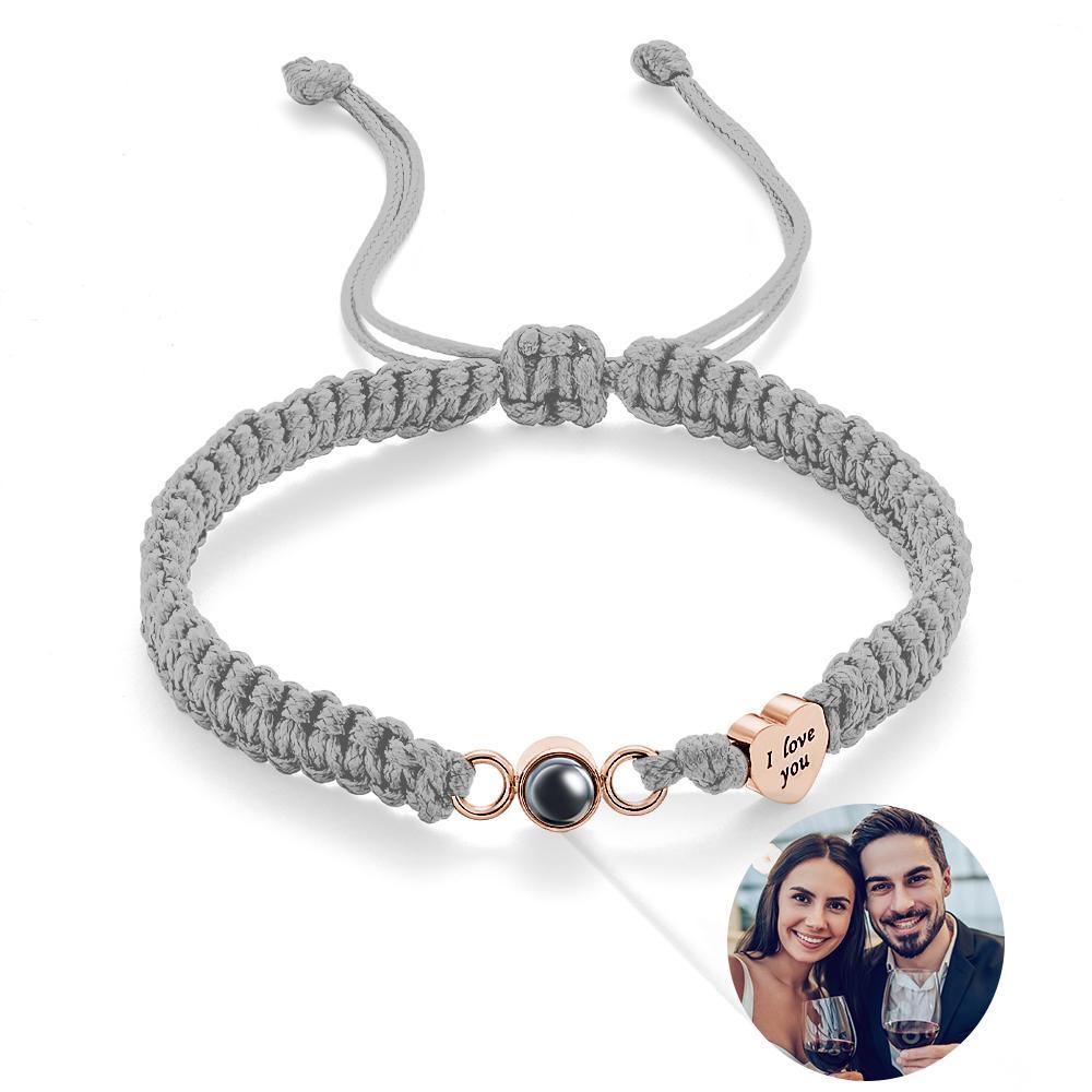 Custom Photo Projection Bracelet Heart Couple Gift - mycustomtirecover