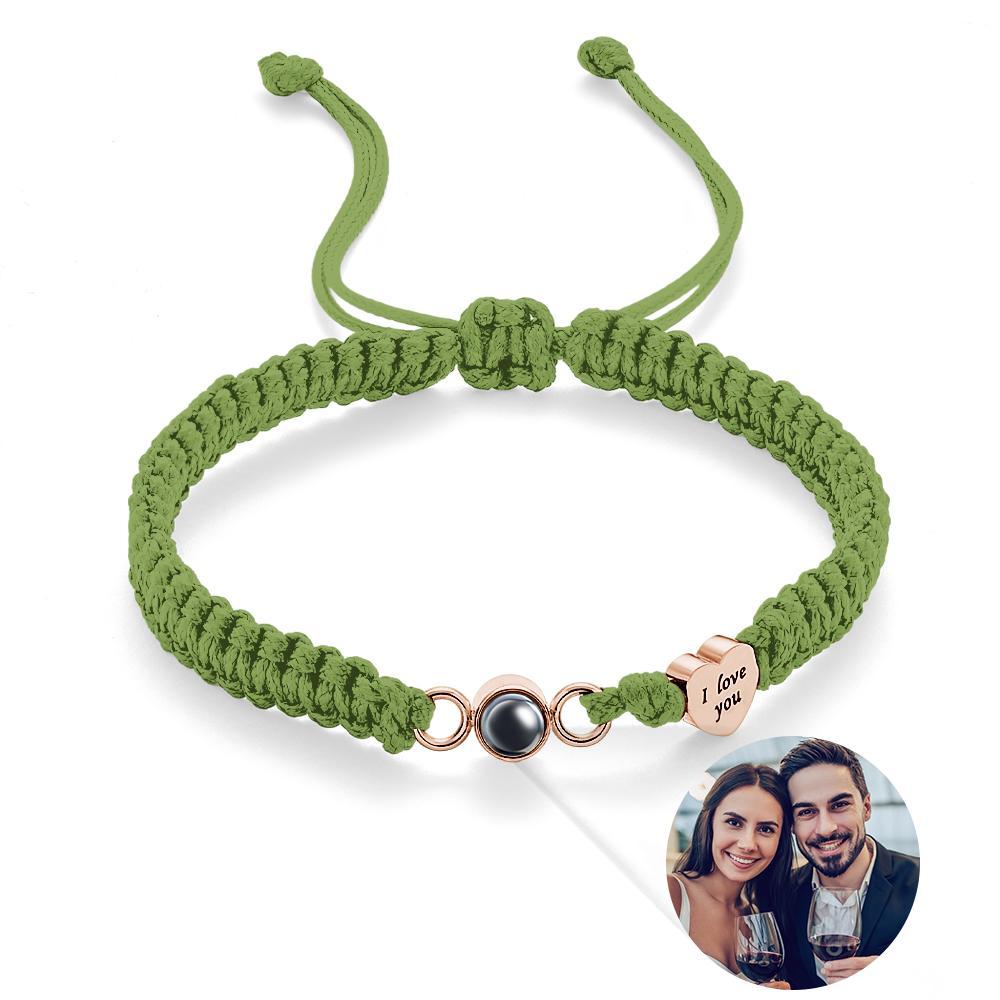 Custom Photo Projection Bracelet Heart Couple Gift - mycustomtirecover