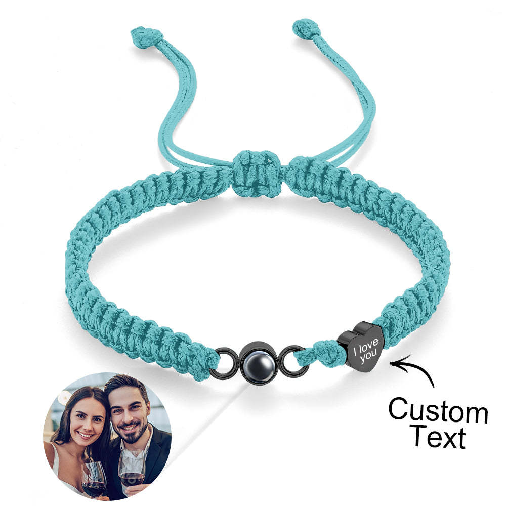 Custom Photo Projection Bracelet Heart Couple Gift - mycustomtirecover