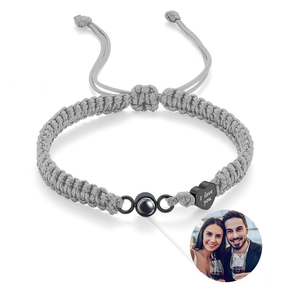 Custom Photo Projection Bracelet Heart Couple Gift - mycustomtirecover