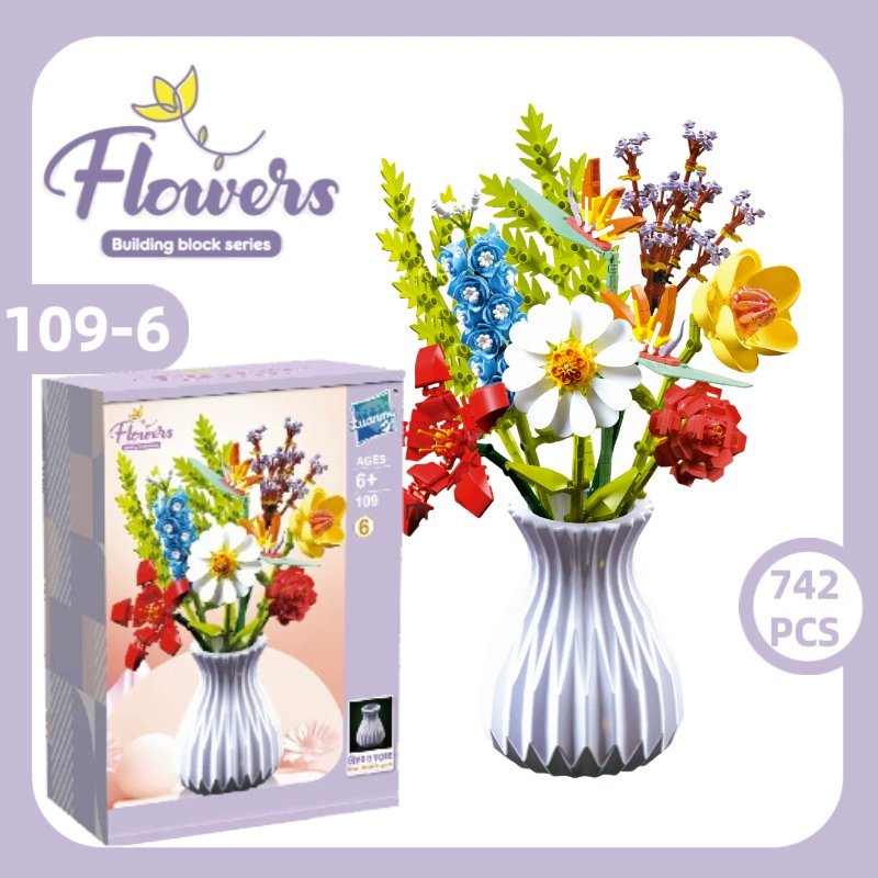 DIY Flower Bouquet Building Blocks with Vase – Eternal Bloom Gift for Christmas & Home Décor -  mycustomtirecover