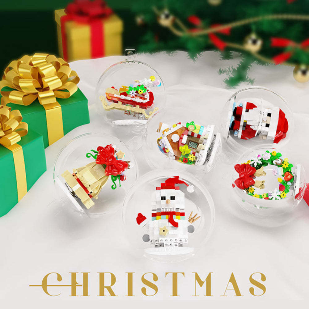 Christmas Building Block Ornament Christmas Block Balls Gift for Kids - minebrickus