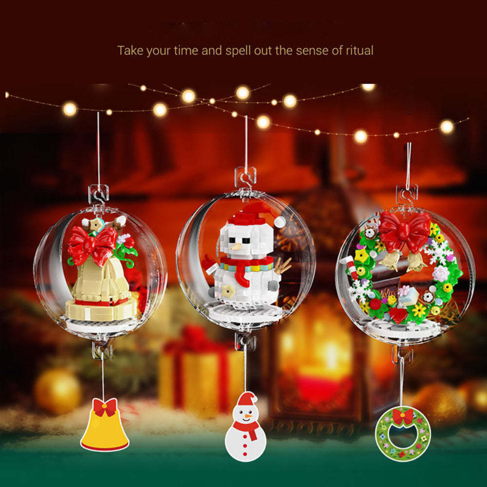 Christmas Building Block Ornament Christmas Block Balls Gift for Kids - minebrickus