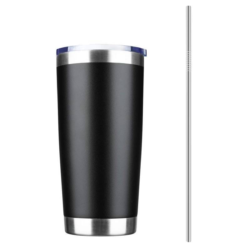 20oz Stainless Steel Insulated Travel Mug with Straw Coffee Travel Cup for Car Office Home - mycustomtirecover