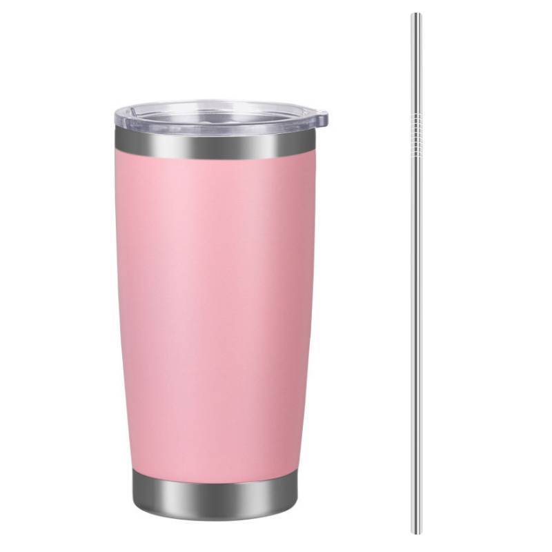 20oz Stainless Steel Insulated Travel Mug with Straw Coffee Travel Cup for Car Office Home - mycustomtirecover