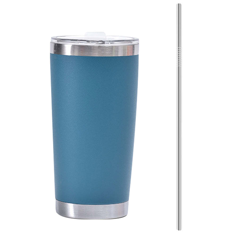 20oz Stainless Steel Insulated Travel Mug with Straw Coffee Travel Cup for Car Office Home - mycustomtirecover