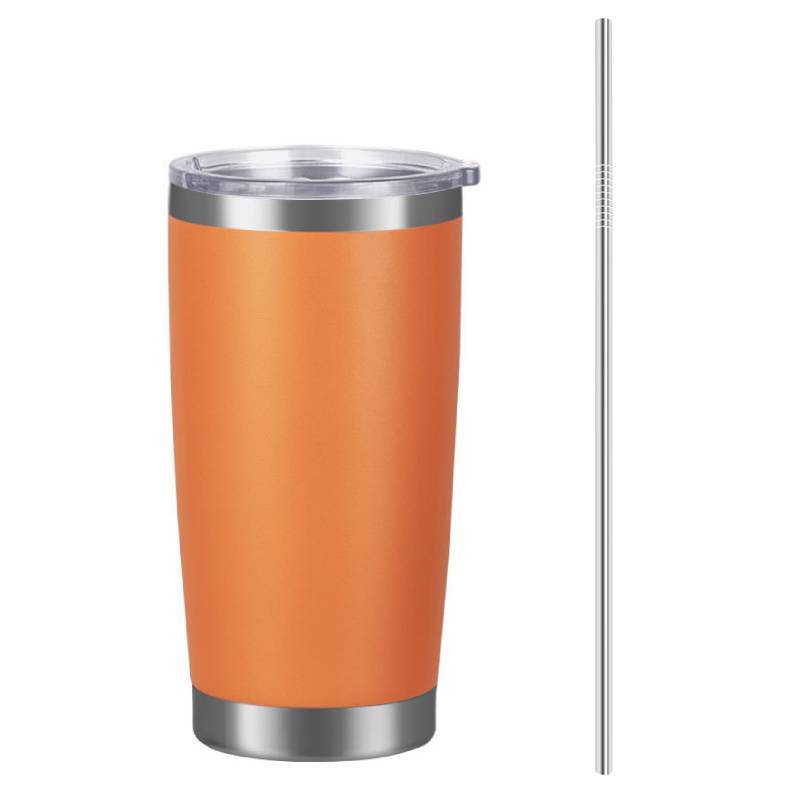 20oz Stainless Steel Insulated Travel Mug with Straw Coffee Travel Cup for Car Office Home - mycustomtirecover