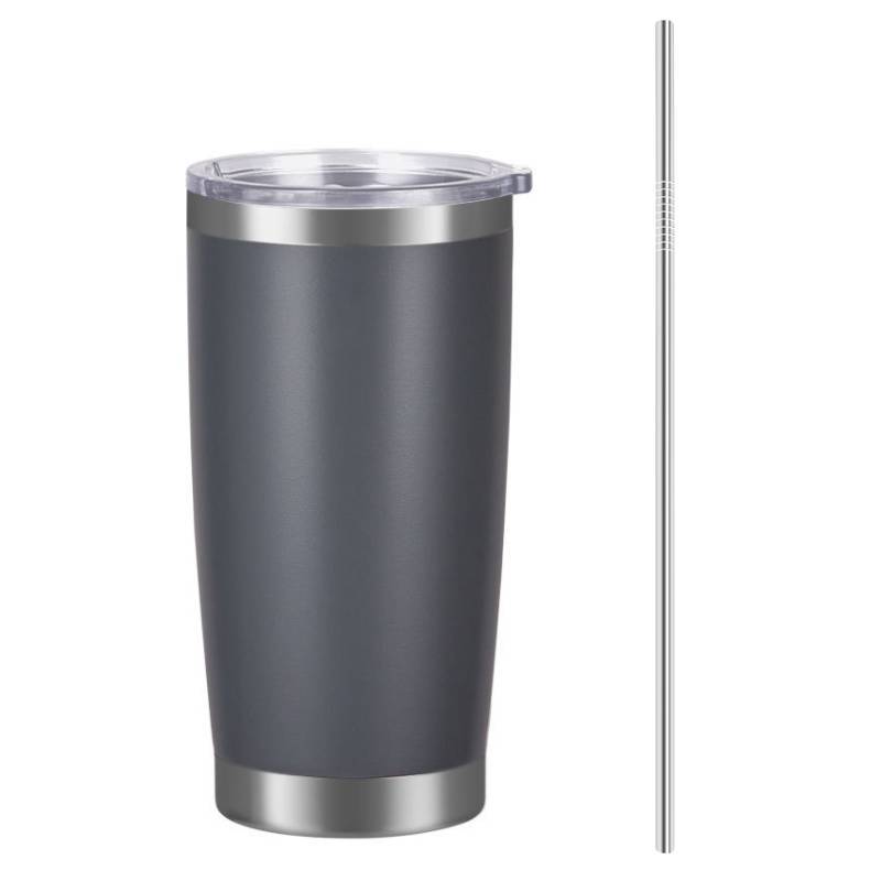 20oz Stainless Steel Insulated Travel Mug with Straw Coffee Travel Cup for Car Office Home - mycustomtirecover