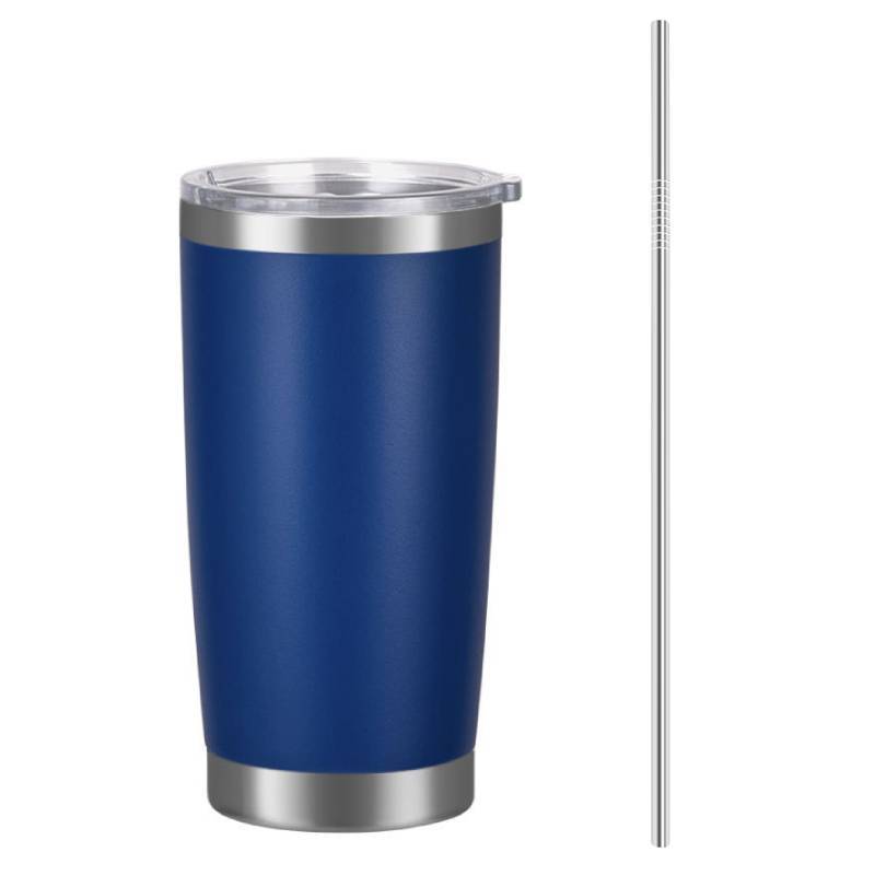 20oz Stainless Steel Insulated Travel Mug with Straw Coffee Travel Cup for Car Office Home - mycustomtirecover