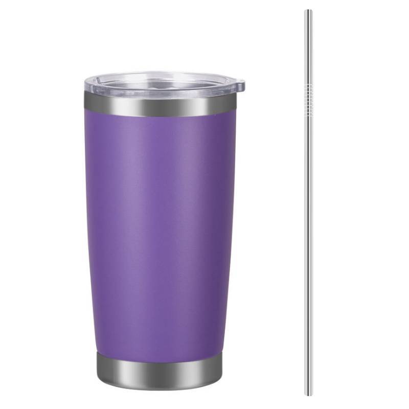 20oz Stainless Steel Insulated Travel Mug with Straw Coffee Travel Cup for Car Office Home - mycustomtirecover