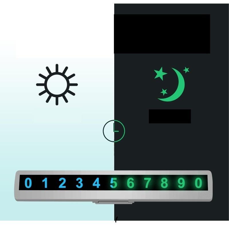 Car Interior Phone Number Temporary Parking Number Plate Luminous Hidden Car card