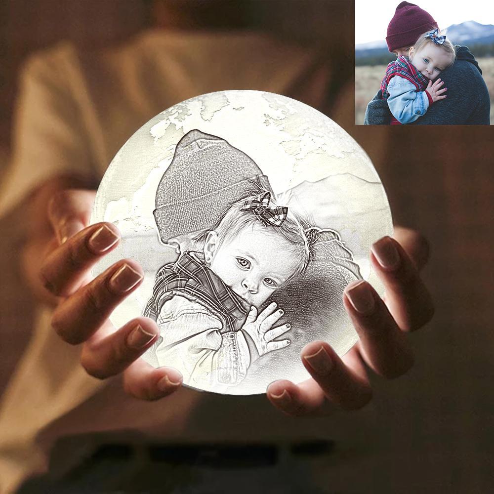 Custom Engraved 3D Printing Photo Earth Lamp | Tap to Convert 3 Colors -  mycustomtirecover