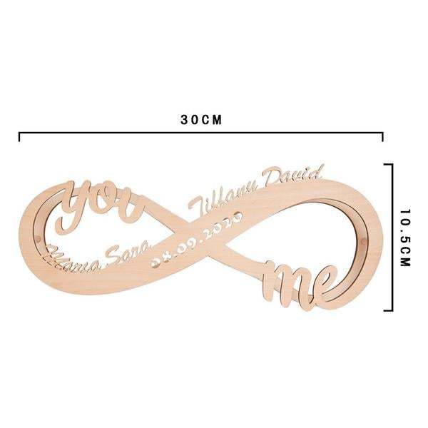 Gift for Her Custom Infinity I Love You Night Light Engraved Wood Lamp