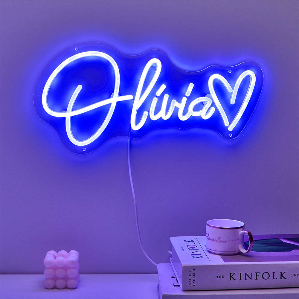 Custom Neon Lamp Personalized Name Neon Sign Adjustable Lamp Creative Decor for Bedroom - Get Photo Blanket