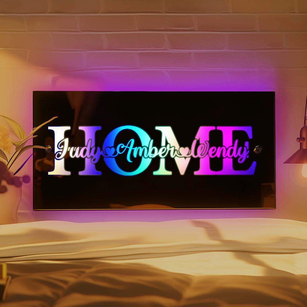 Custom Name Mirror Light Family Love Home Gift - Get Photo Blanket