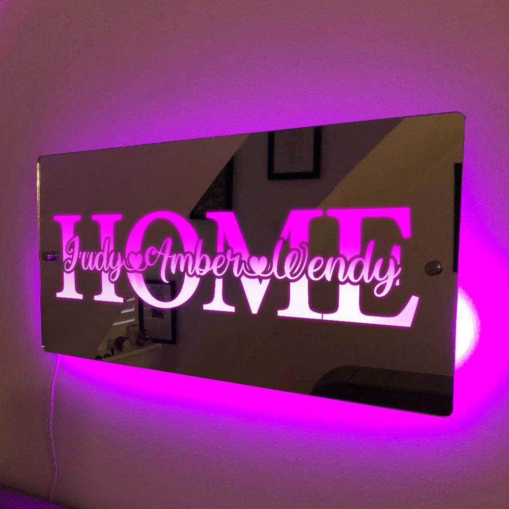 Custom Name Mirror Light Family Love Home Gift - Get Photo Blanket