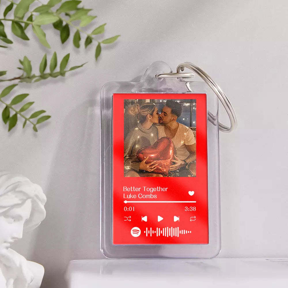 Gift For Lover Custom Spotify Glass Code Keychain 14 Colors Available - mycustomtirecover