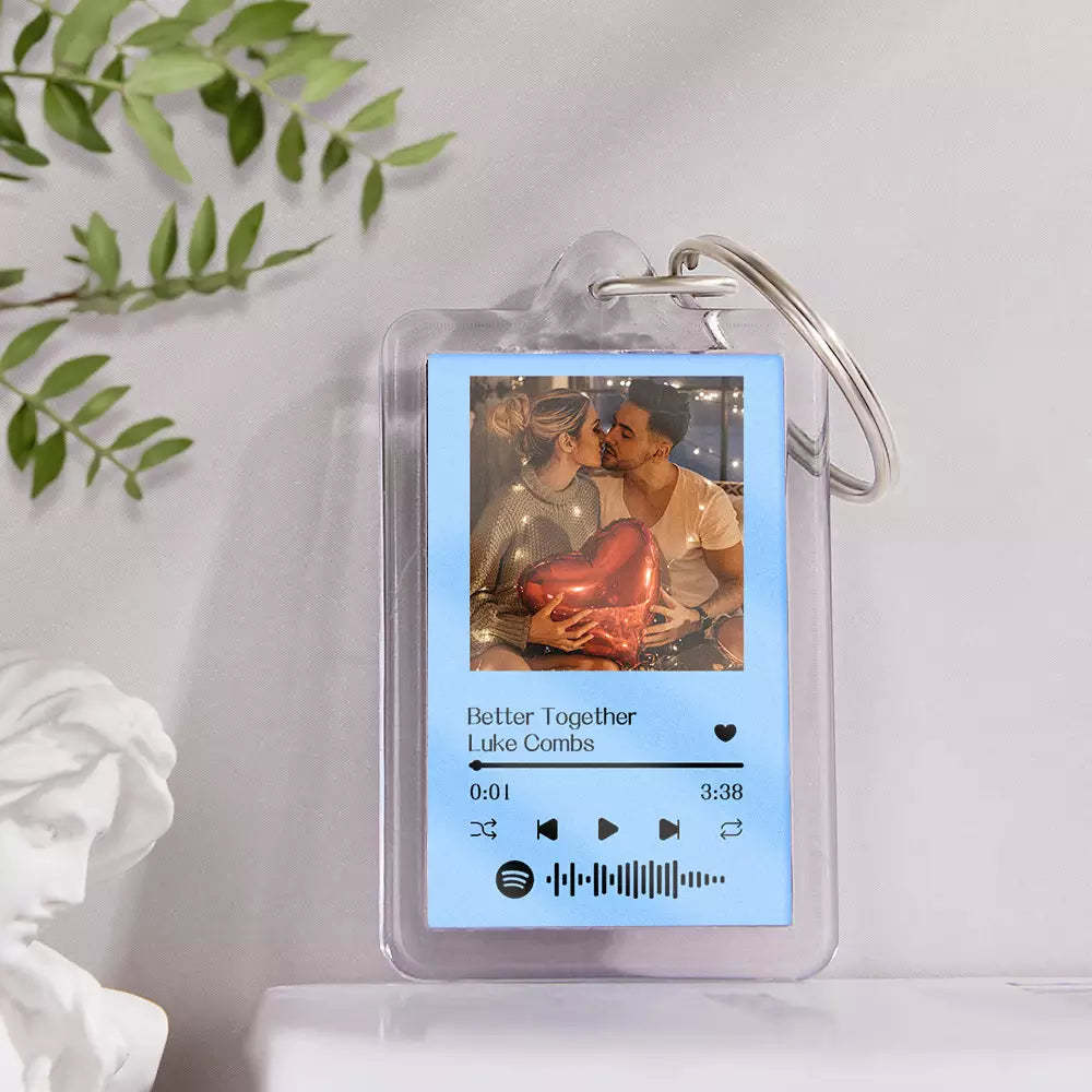 Gift For Lover Custom Spotify Glass Code Keychain 14 Colors Available - mycustomtirecover